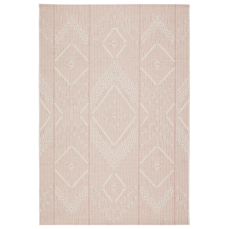 Bungalow Rose Buckhurst Light Pink/Cream Indoor/Outdoor Rug Wayfair